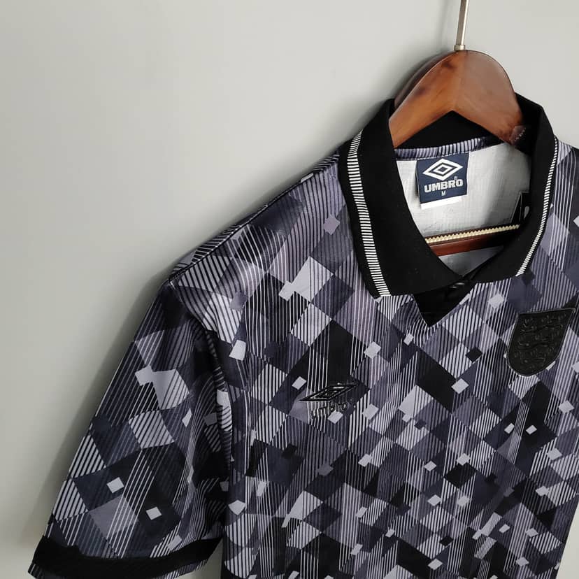 1990 Retro England Blackout Special Edition Black Jersey--5