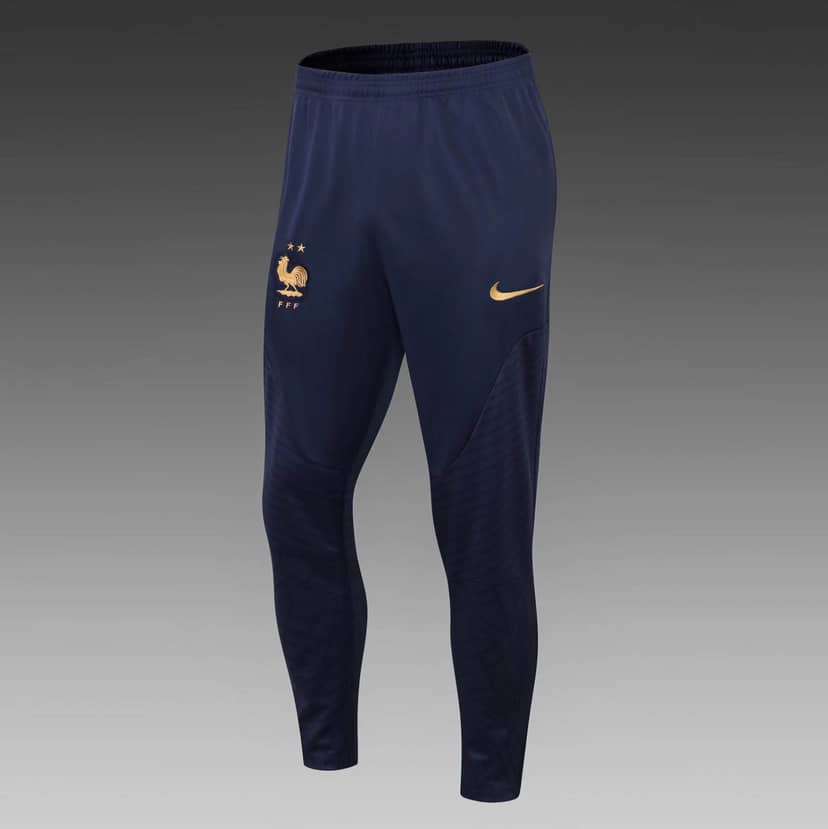 2022 France Half-Pull Training Suit Royal Blue Shirt Set--4