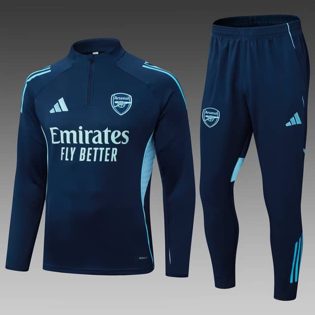 2025/2026 Arsenal Half-Pull Training Suit Royal Blue Shirt Set