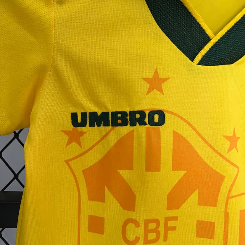 1994 Retro Brazil Home Shirt Kids Size--4