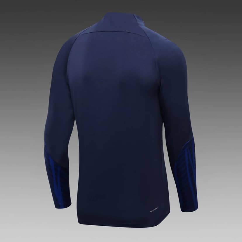 2022 France Half-Pull Training Suit Royal Blue Shirt Set--3