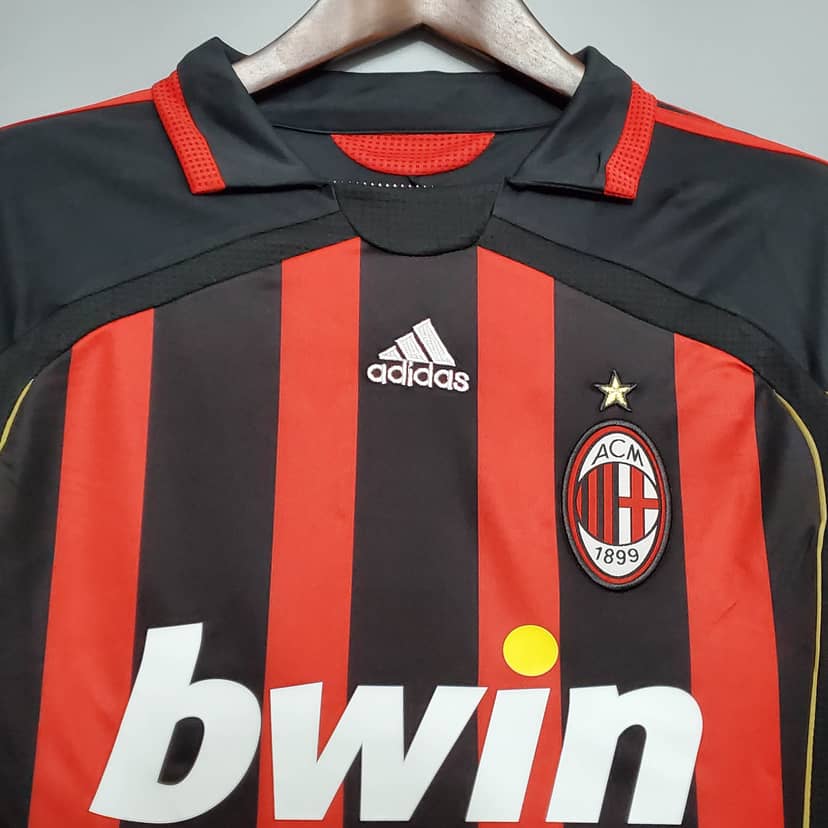 2006/2007 Retro Long Sleeve AC Milan Home Shirt--2