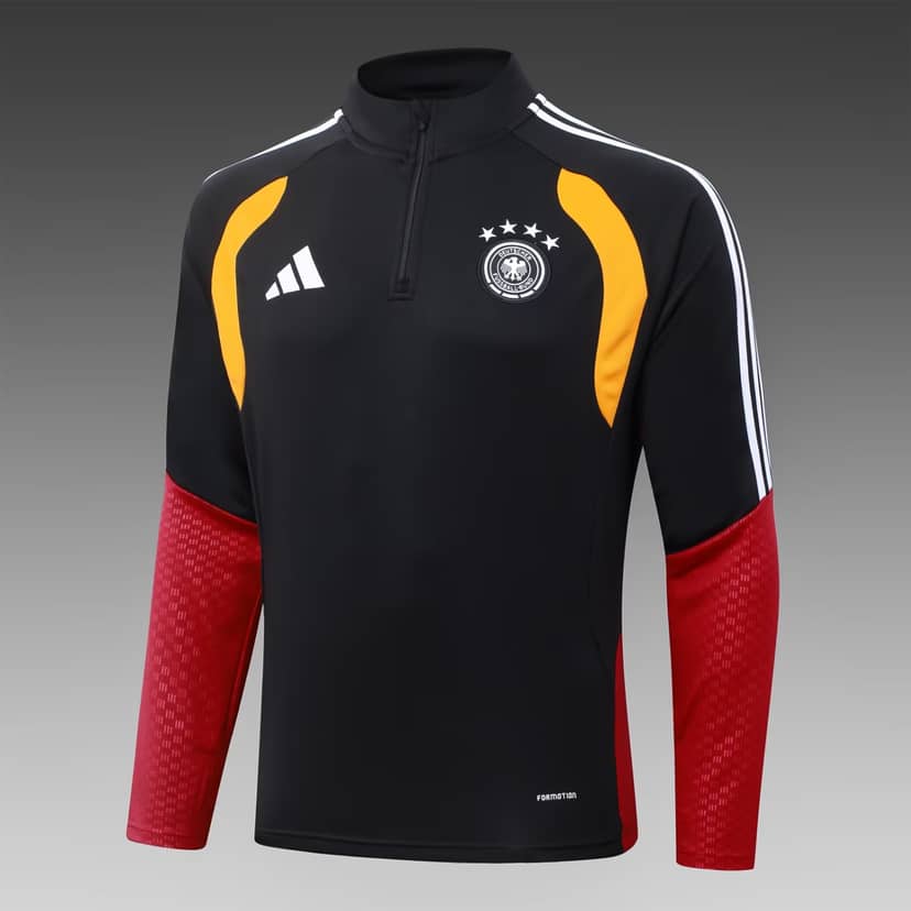 2026 Germany Half-Pull Training Suit Black Jersey Set--2