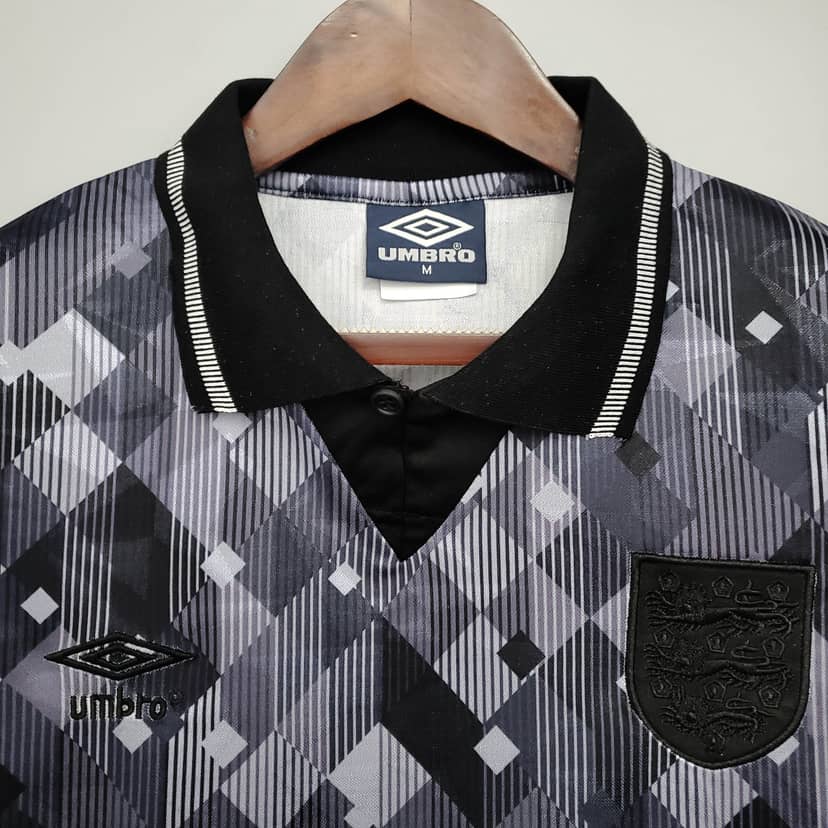 1990 Retro England Blackout Special Edition Black Jersey--2