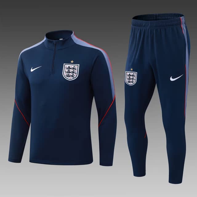 2026 England Half-Pull Training Suit Royal Blue Jersey Set