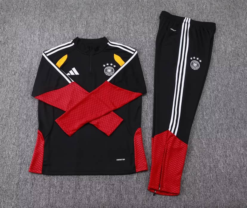 2026 Germany Half-Pull Training Suit Black Jersey Set--6
