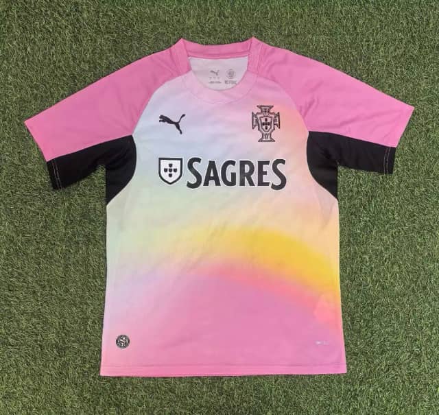 2026 Portugal Pre-Match Training Suit Pink Shirt