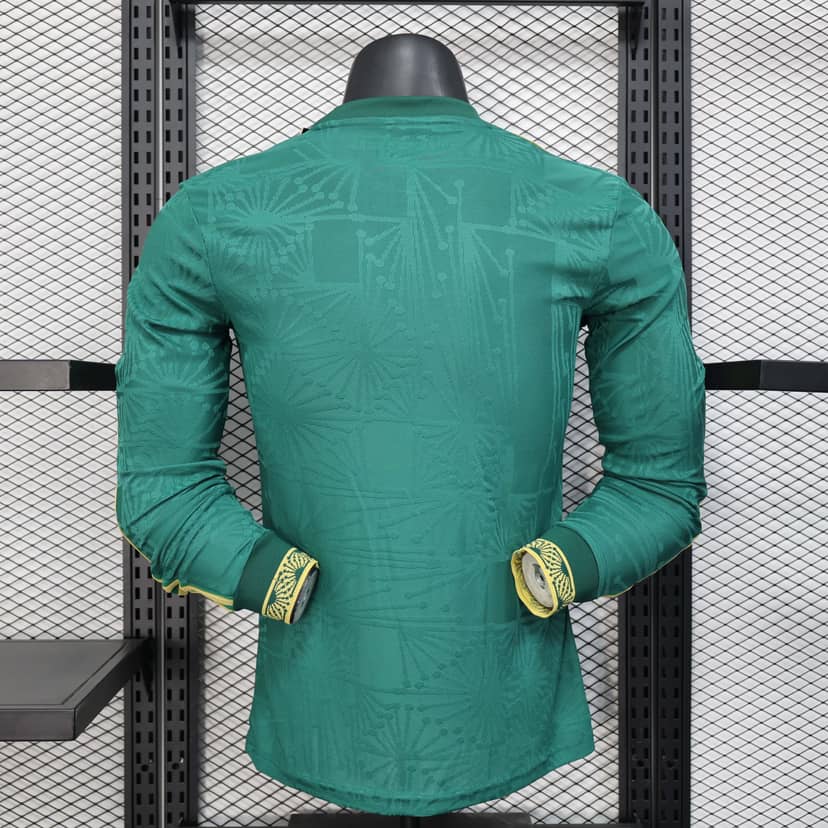 2025 Long Sleeve Player Version Mexico National Gold cup Version Green Shirt--1