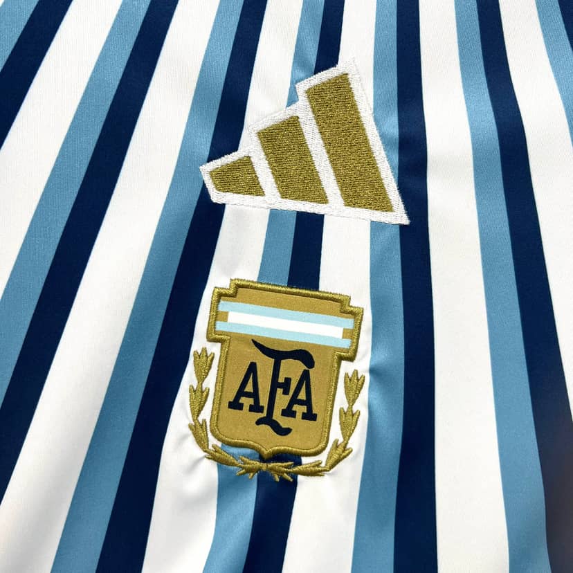 2026 Argentina National Team Pre-Match Training Striped Shirt--3