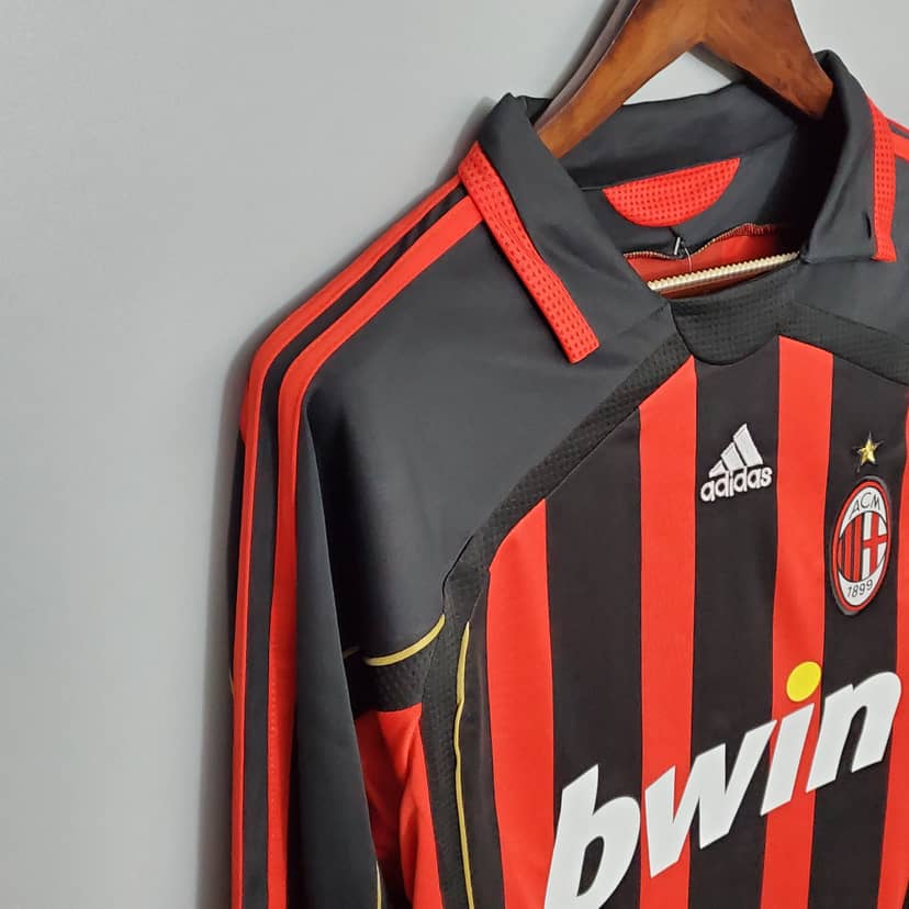 2006/2007 Retro Long Sleeve AC Milan Home Shirt--4