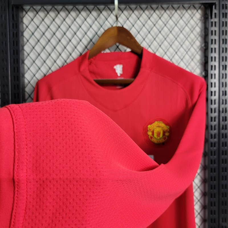 2007-2008 Retro Long Sleeve Manchester United Home Shirt--8
