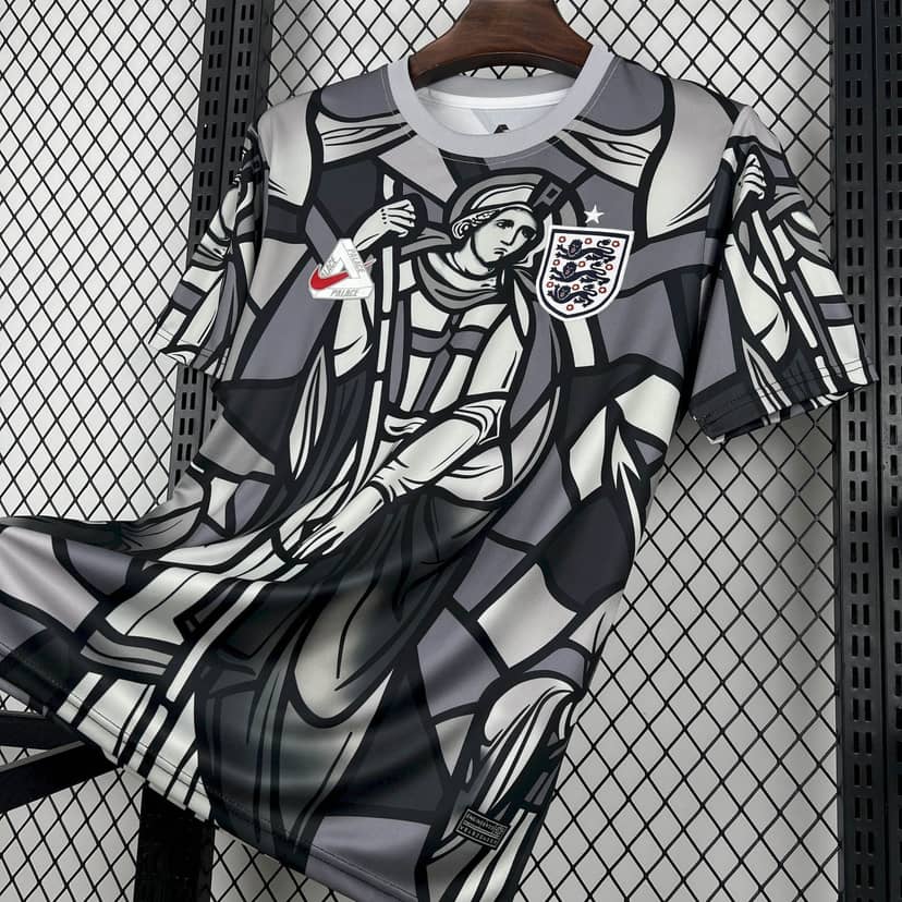 2026 England Pre-Match Collaboration Edition Grey Crew Neck Shirt--5
