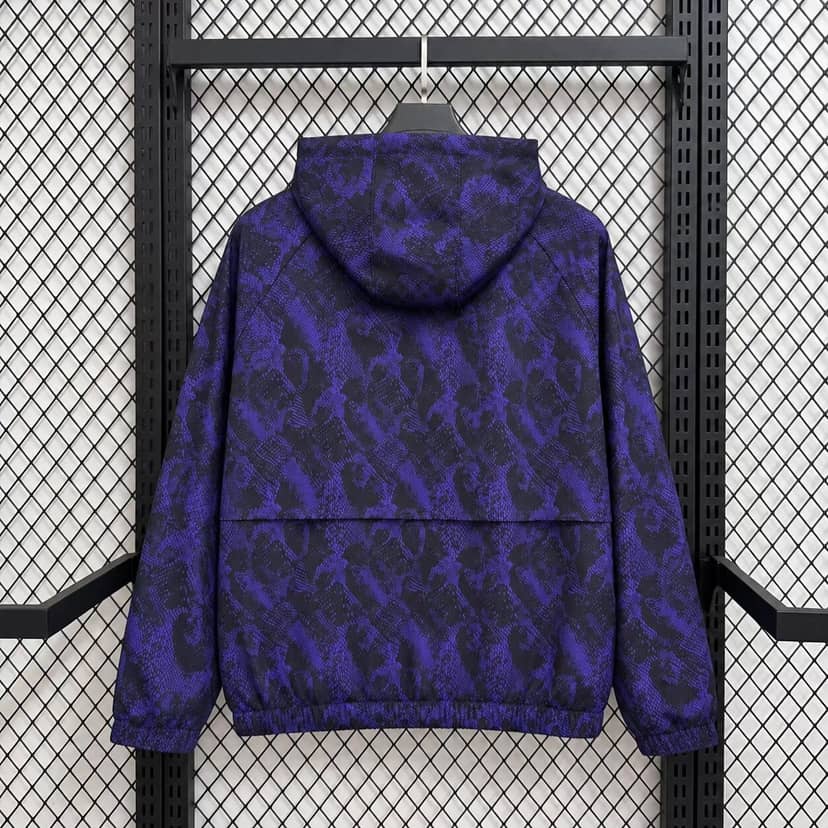 2026/2027 Barcelona Hooded Windbreaker Black-Purple Jersey--1