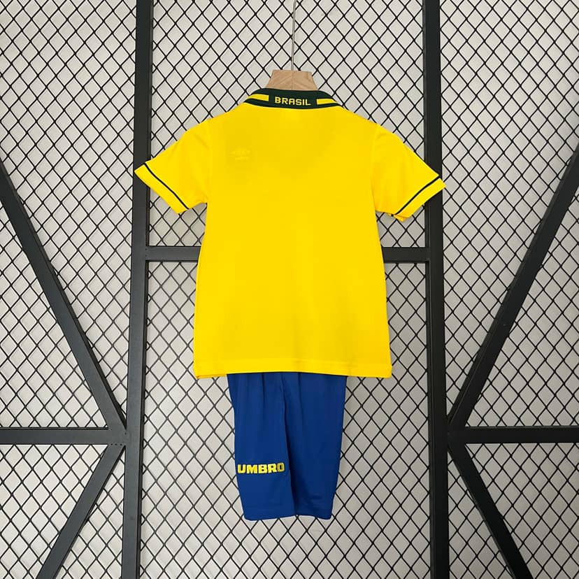 1994 Retro Brazil Home Shirt Kids Size--1
