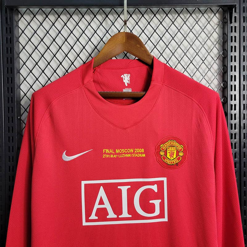 2007-2008 Retro Long Sleeve Manchester United Home Shirt--2