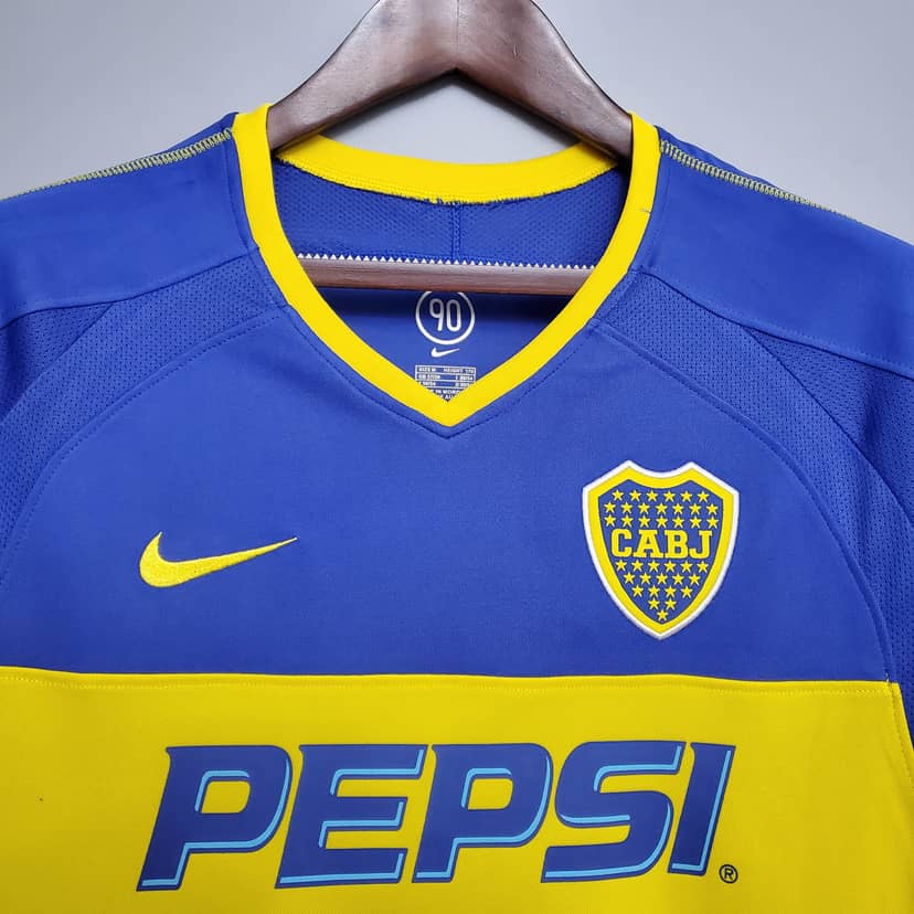 2003/2004 Retro Boca Juniors Home Jersey--2