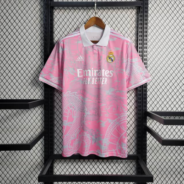 2023/2024 Real Madrid Chinese Dragon Pink Shirt