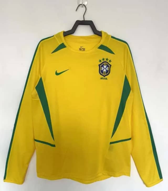 2002 Retro Long Sleeve Brazil Home Shirt