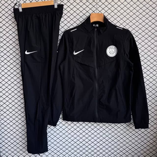 2025/2026 Paris Saint-Germain Windbreaker Black Set Shirt