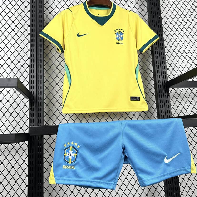 2026 Brazil Home Shirt Kids Size--6