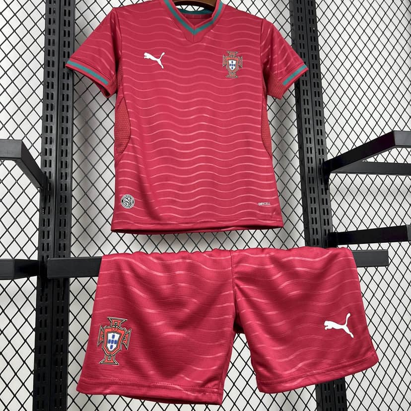2026 Portugal Home Shirt Kids Size--7