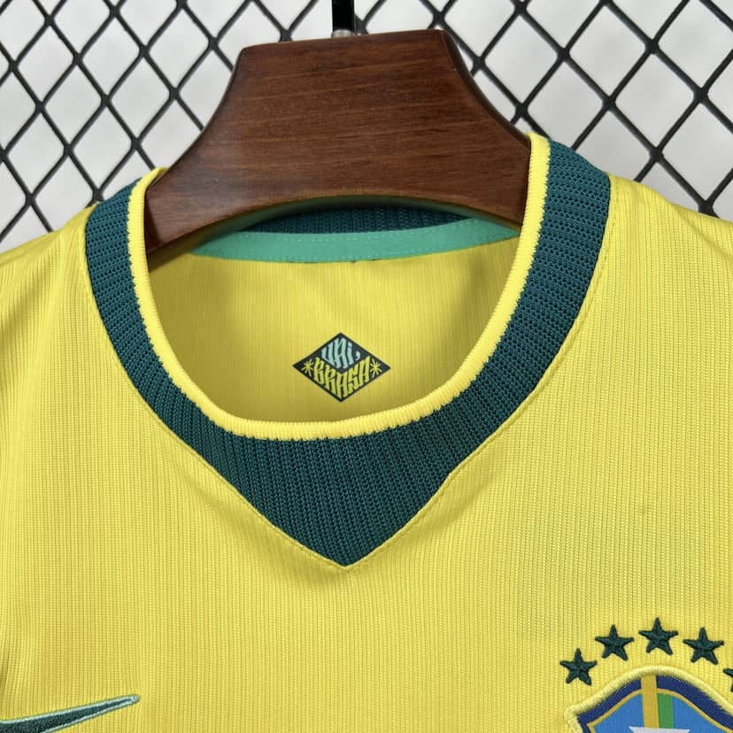 2026 Brazil Home Shirt Kids Size--2