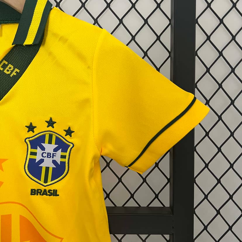 1994 Retro Brazil Home Shirt Kids Size--6