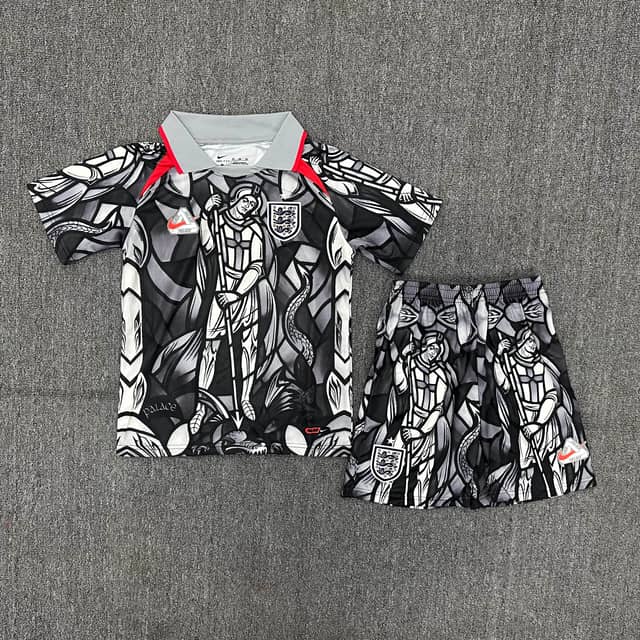 2026 England Pre-Match Collaboration Edition Grey POLO Collar Shirt Kids Size