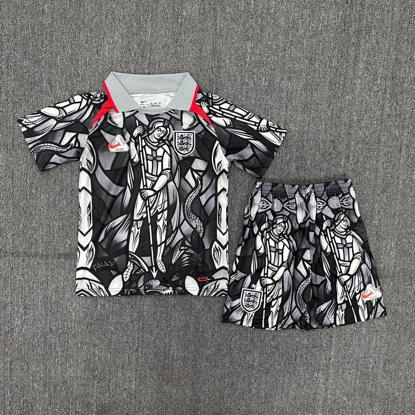 2026 England Pre-Match Collaboration Edition Grey POLO Collar Shirt Kids Size