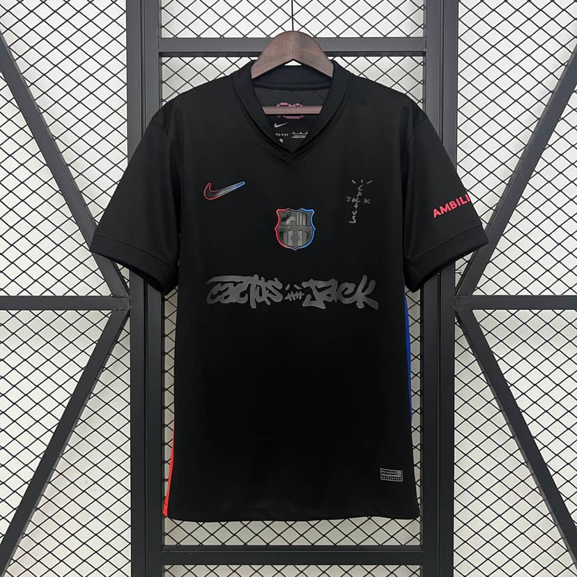 2024/2025 Barcelona Travis Scott Joint Edition Black Shirt