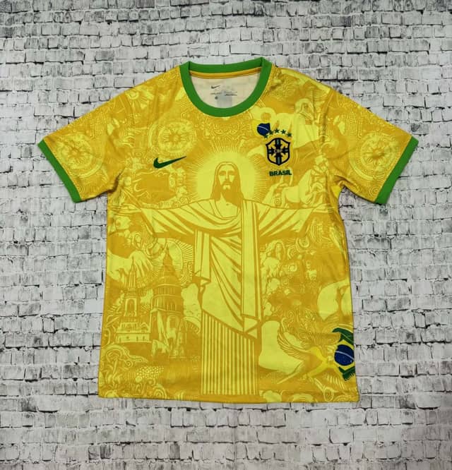 2024 Brazil Special Edition Jesus Yellow Shirt
