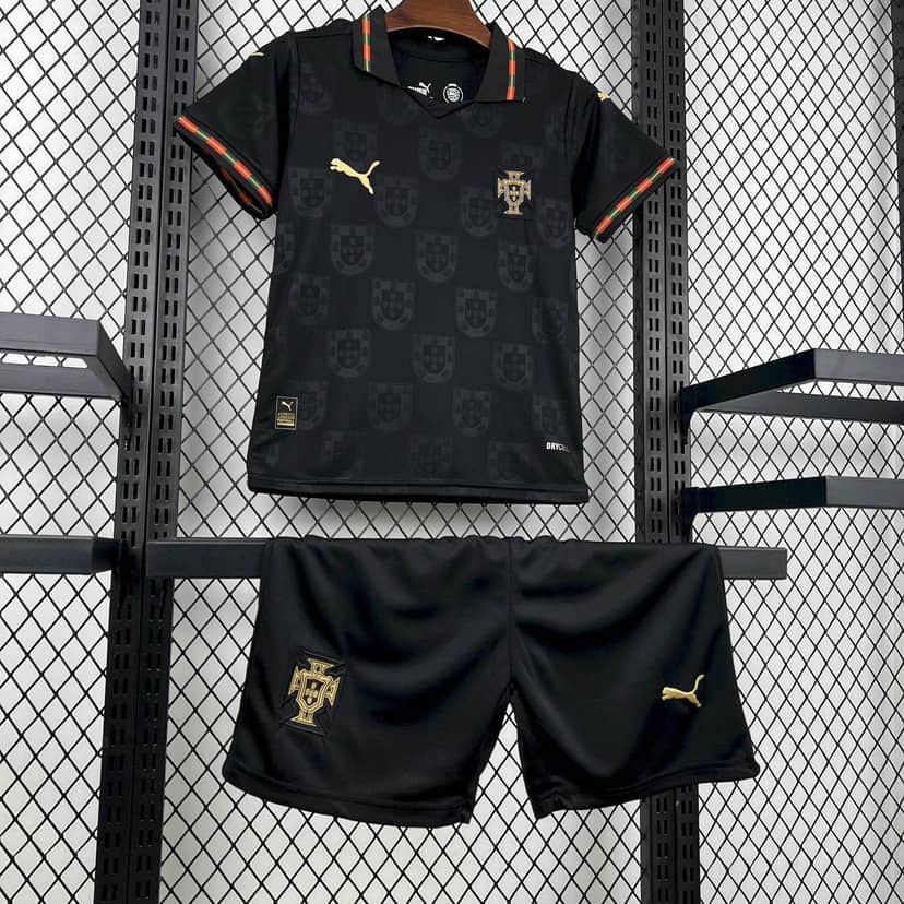 2026 Portugal Special Edition Black Shirt Kids Size--5