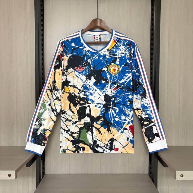 2025/2026 Long Sleeve Manchester United Stone Roses Co-Branded Edition Blue Shirt